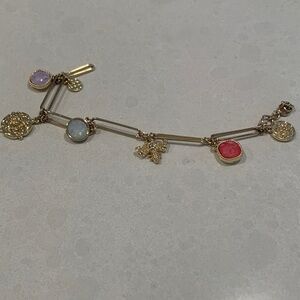 Talbots / Elegant Gold and Red Charm Bracelet